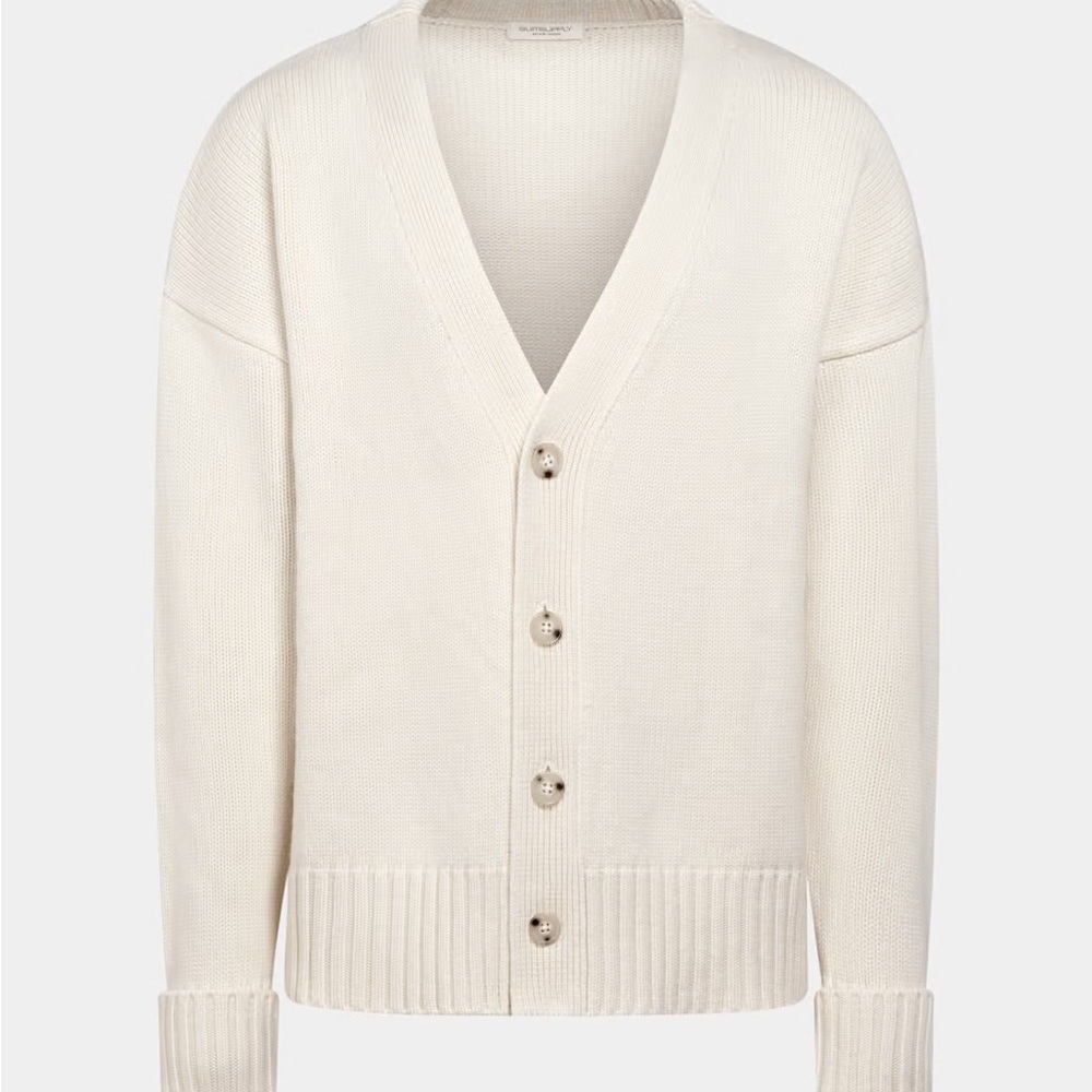 Suitsupply Off-white V-Neck wool Cardigan
